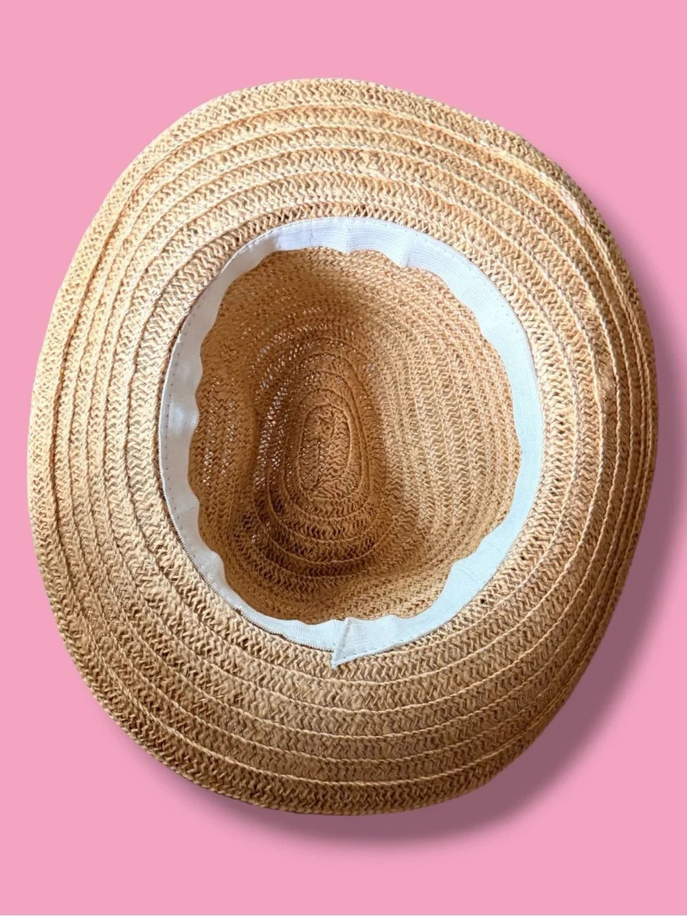 Men's Natural Straw Fedora with Decorative Band